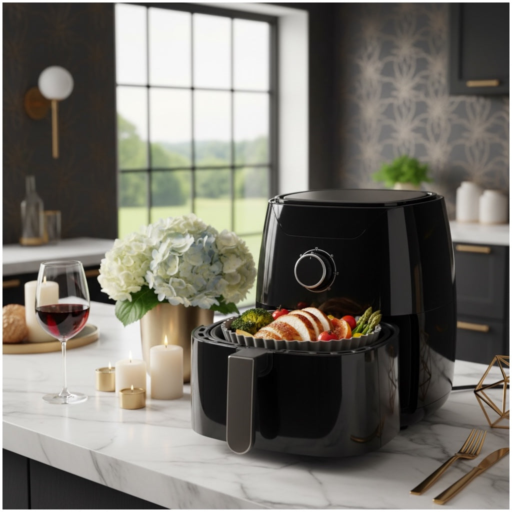 Essential Air Fryer Non Stick Silicone Liner-Durable and flexible-26cm Grey