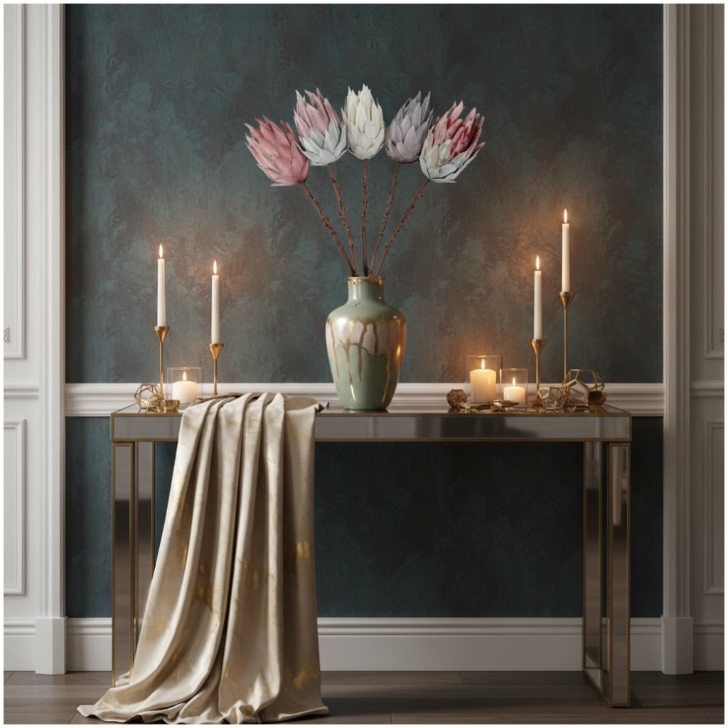 Luxury Beautiful King Protea Stems –South African National Flower -Set of 5