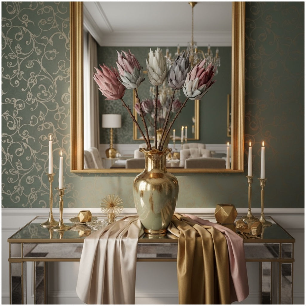 Luxury Beautiful King Protea Stems –South African National Flower -Set of 5