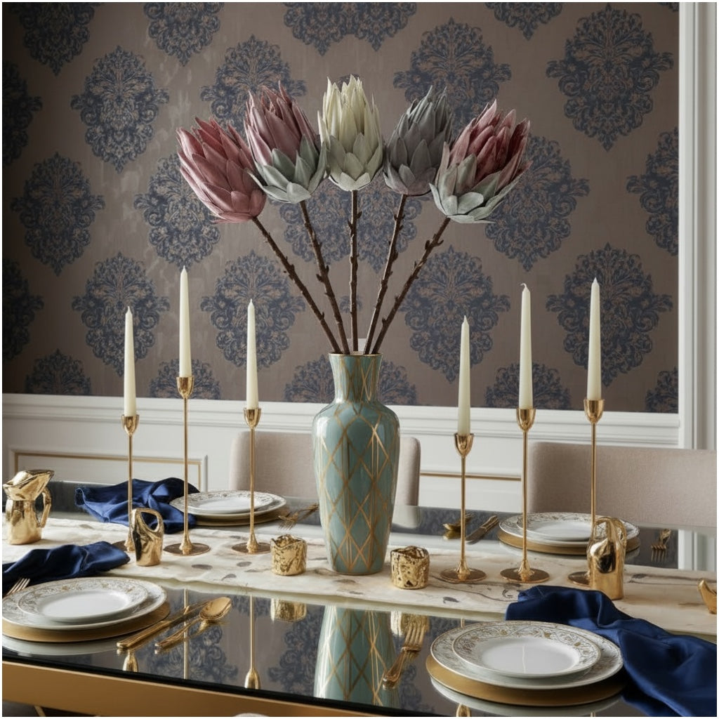 Luxury Beautiful King Protea Stems –South African National Flower -Set of 5