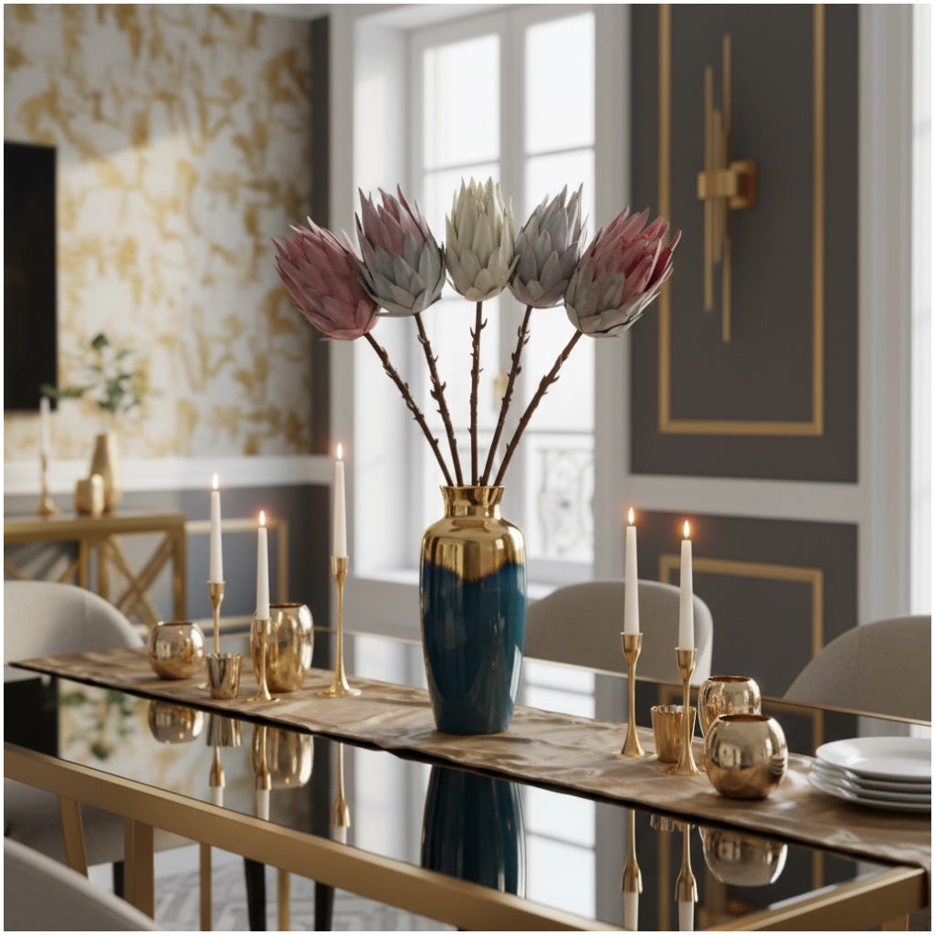 Luxury Beautiful King Protea Stems –South African National Flower -Set of 5