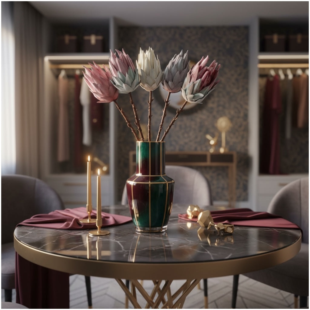 Luxury Beautiful King Protea Stems –South African National Flower -Set of 5