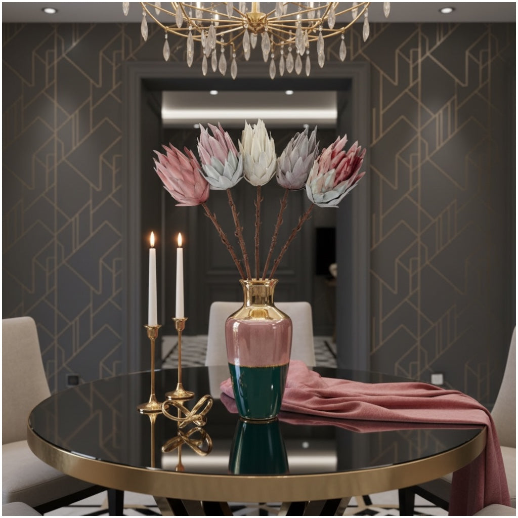 Luxury Beautiful King Protea Stems –South African National Flower -Set of 5