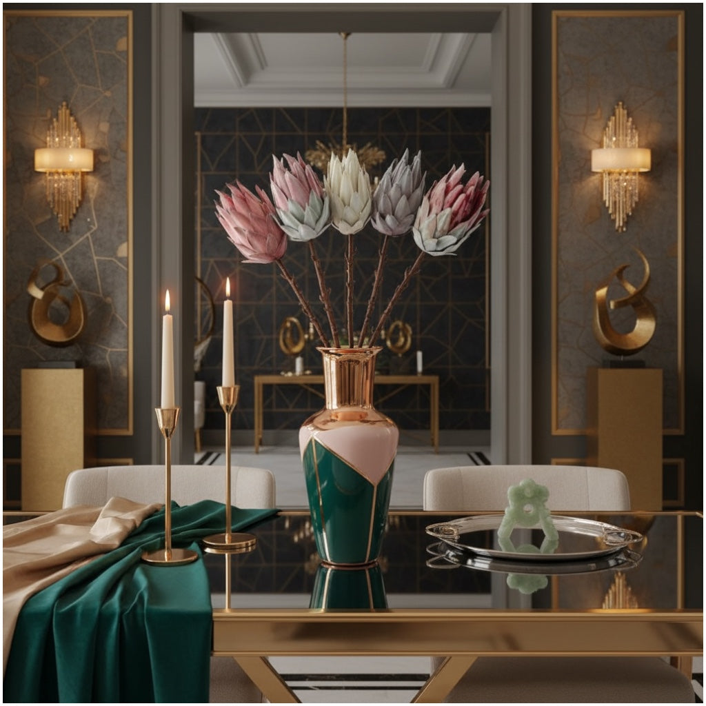 Luxury Beautiful King Protea Stems –South African National Flower -Set of 5