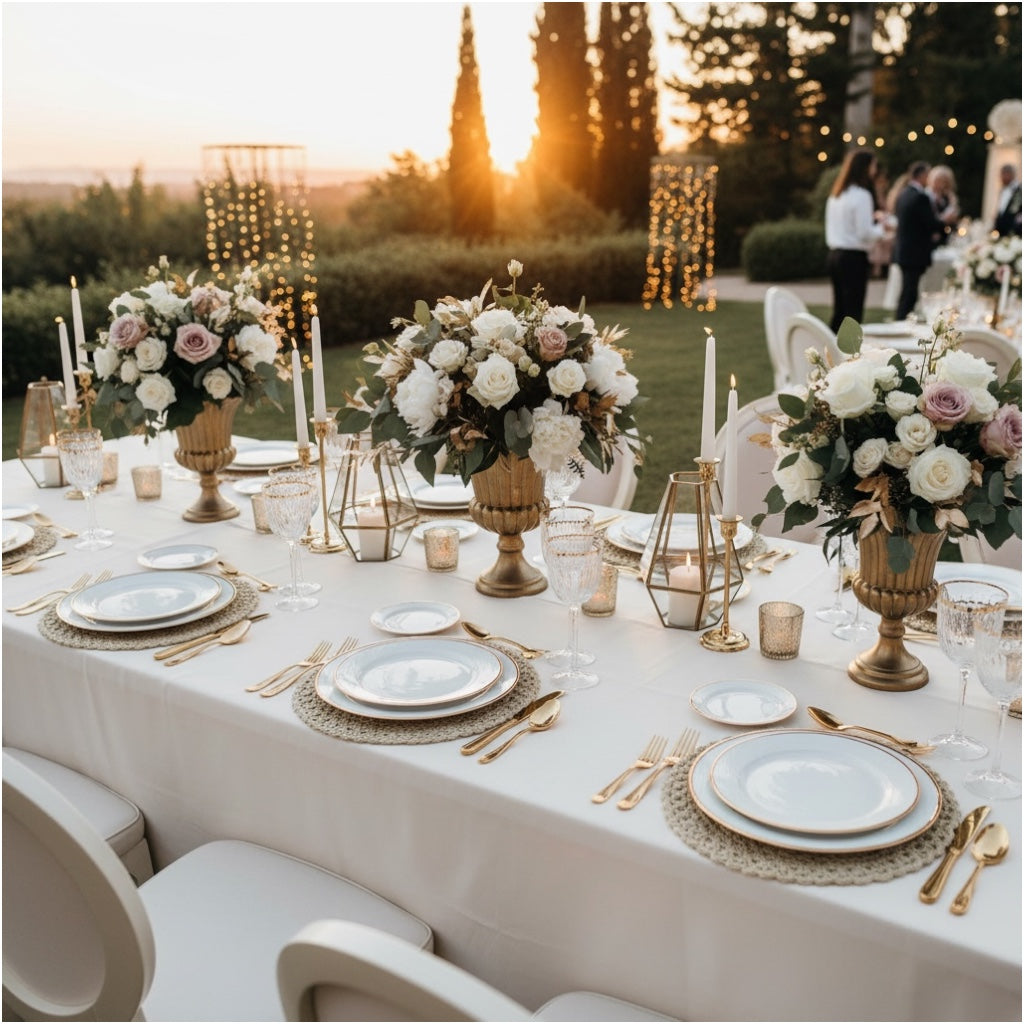 Elegant Woven Look Round Dining Placemats - Set of 4 – Cream