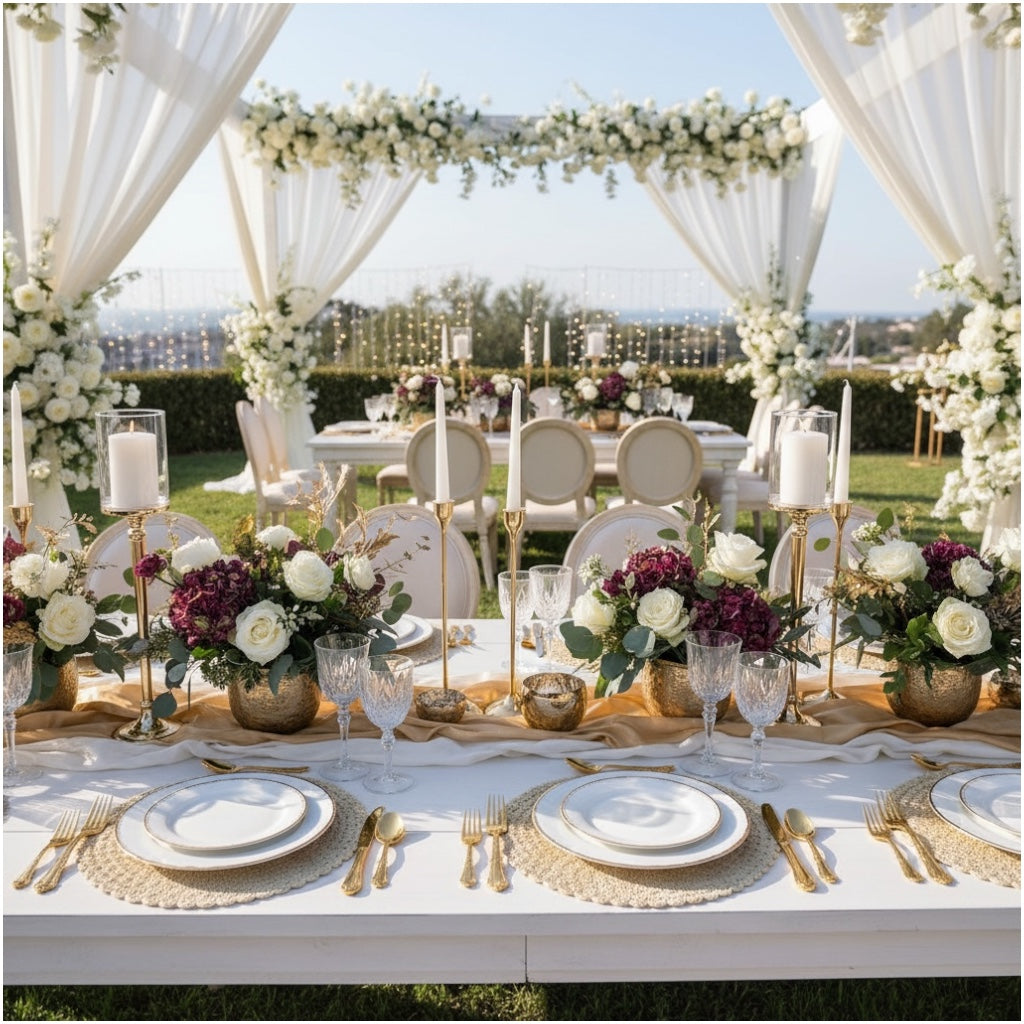 Elegant Woven Look Round Dining Placemats - Set of 4 – Cream