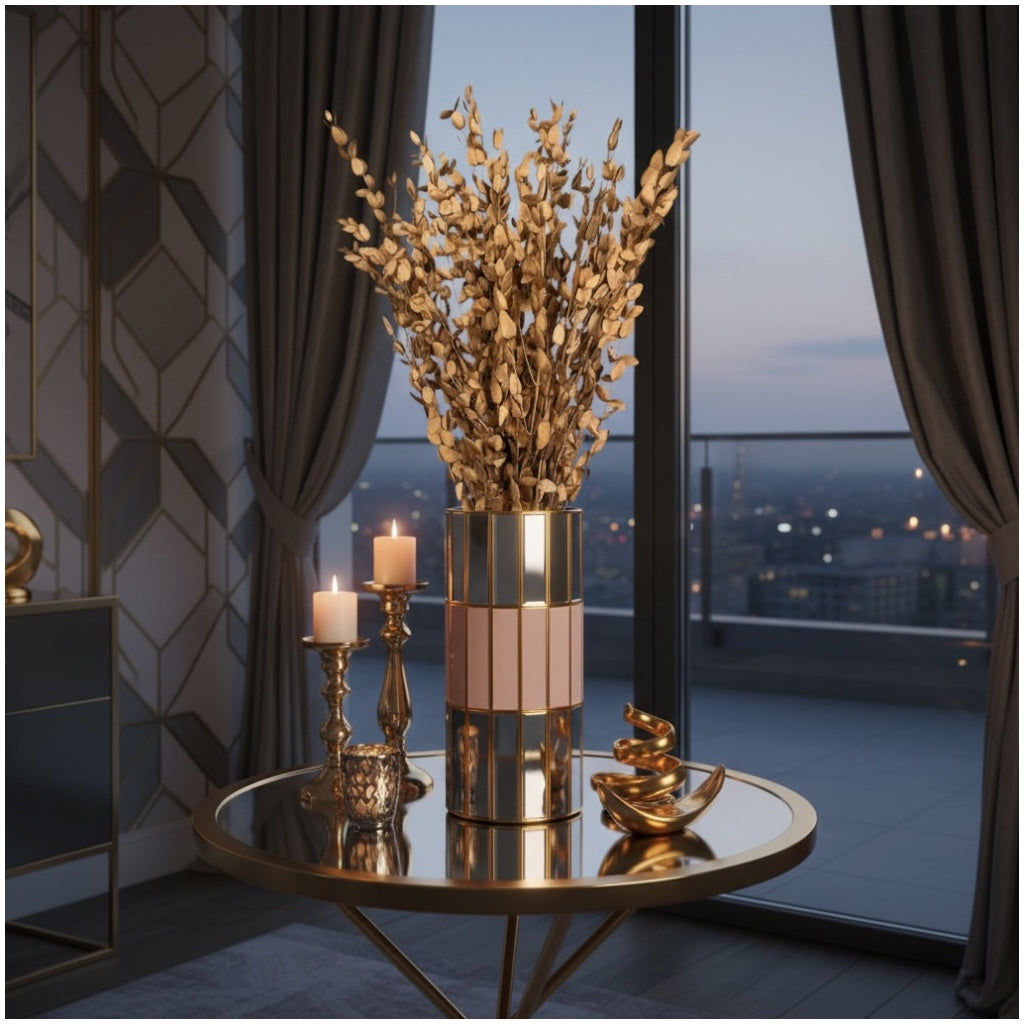 Luxury Gold Eucalyptus Stems – Decorative Botanical Metallic Bouquet- 55 cm