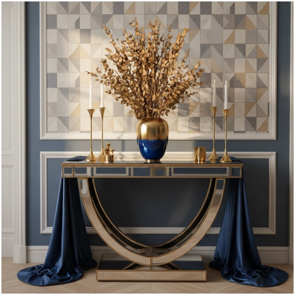 Luxury Gold Eucalyptus Stems – Decorative Botanical Metallic Bouquet- 55 cm