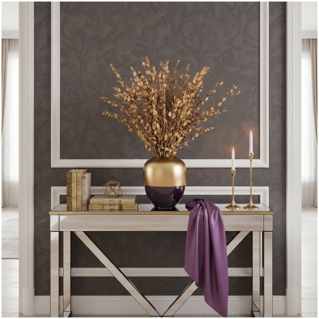 Luxury Gold Eucalyptus Stems – Decorative Botanical Metallic Bouquet- 55 cm
