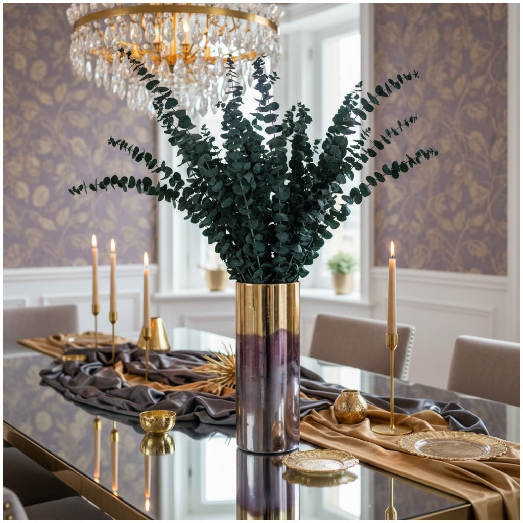 Elegant Preserved Eucalyptus Stems– Dried Eucalyptus Bouquet-Green-(66 cm)