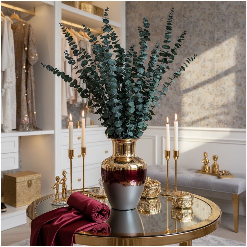 Elegant Preserved Eucalyptus Stems– Dried Eucalyptus Bouquet-Green-(66 cm)