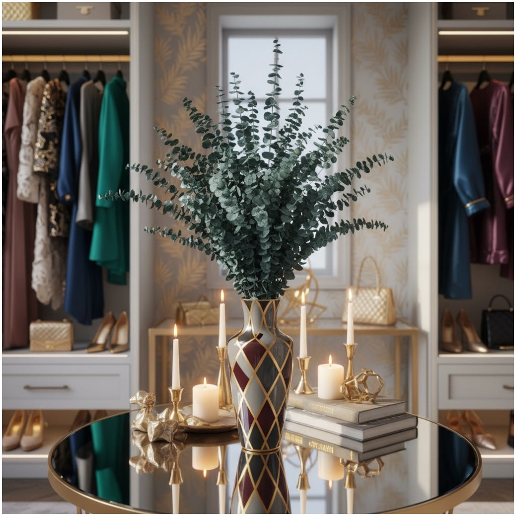 Elegant Preserved Eucalyptus Stems– Dried Eucalyptus Bouquet-Green-(66 cm)