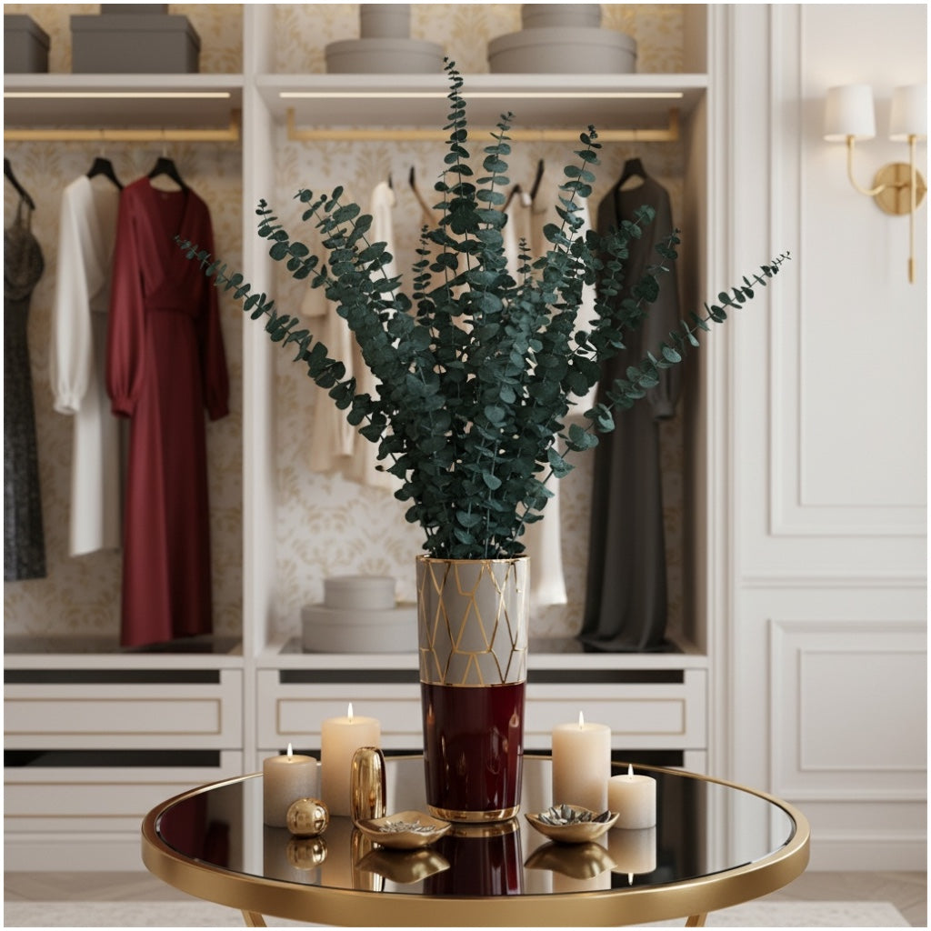Elegant Preserved Eucalyptus Stems– Dried Eucalyptus Bouquet-Green-(66 cm)