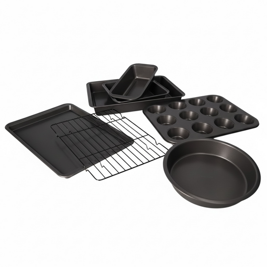 7 Piece Non-Stick Bakeware Set – Cake Pans, Muffin Tray, Cookie Sheets