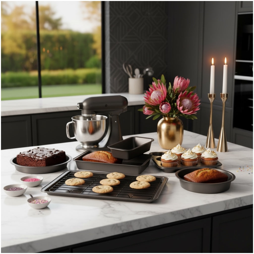 7 Piece Non-Stick Bakeware Set – Cake Pans, Muffin Tray, Cookie Sheets