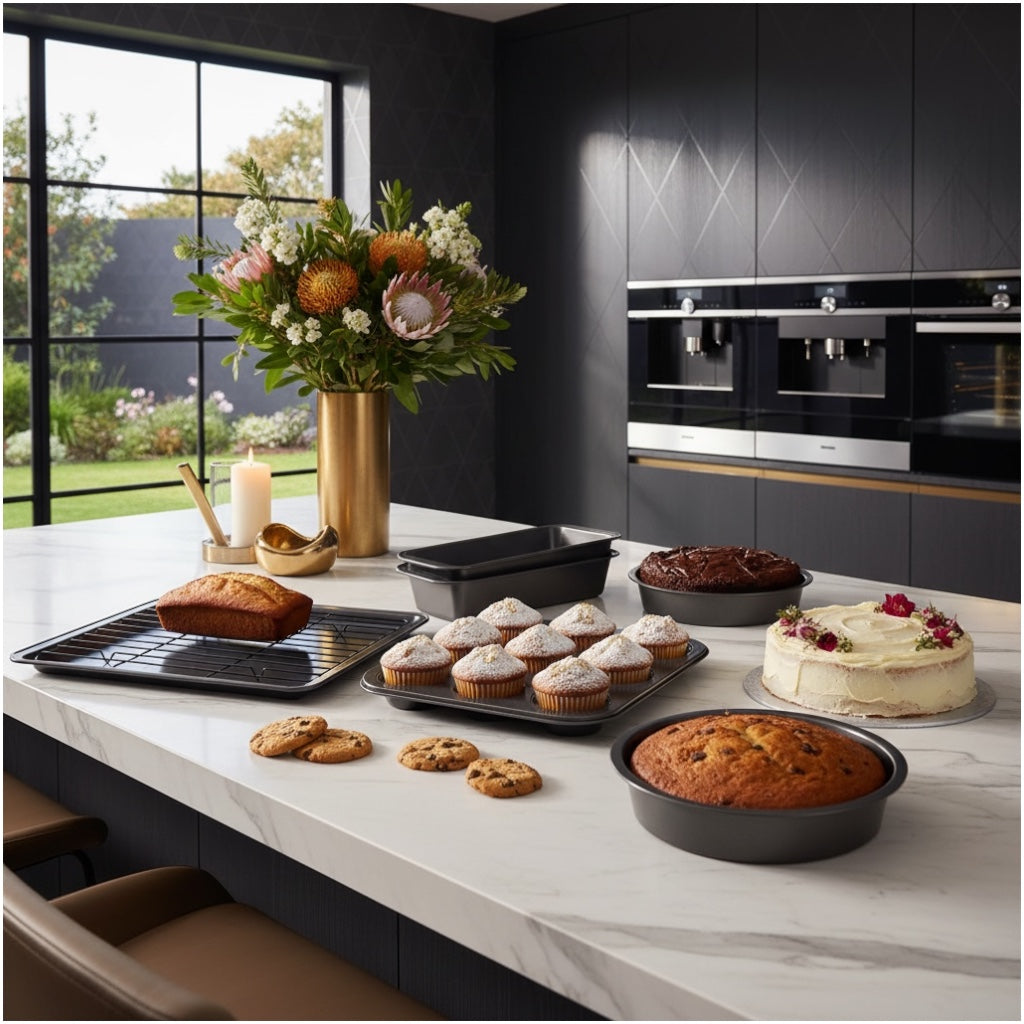 7 Piece Non-Stick Bakeware Set – Cake Pans, Muffin Tray, Cookie Sheets