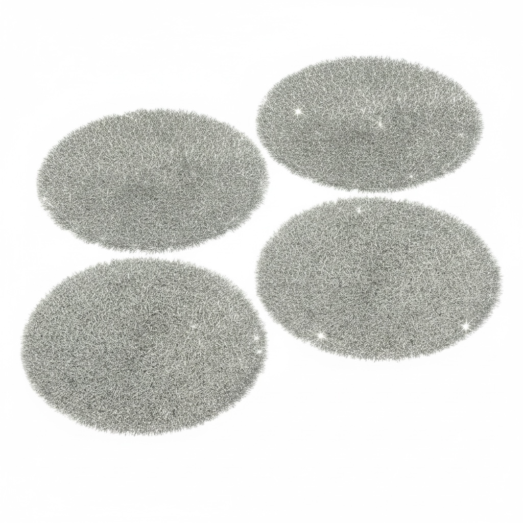 Luxury Silver Tinsel Round Placemats Set of 4 – Sparkling Silver (38 cm)
