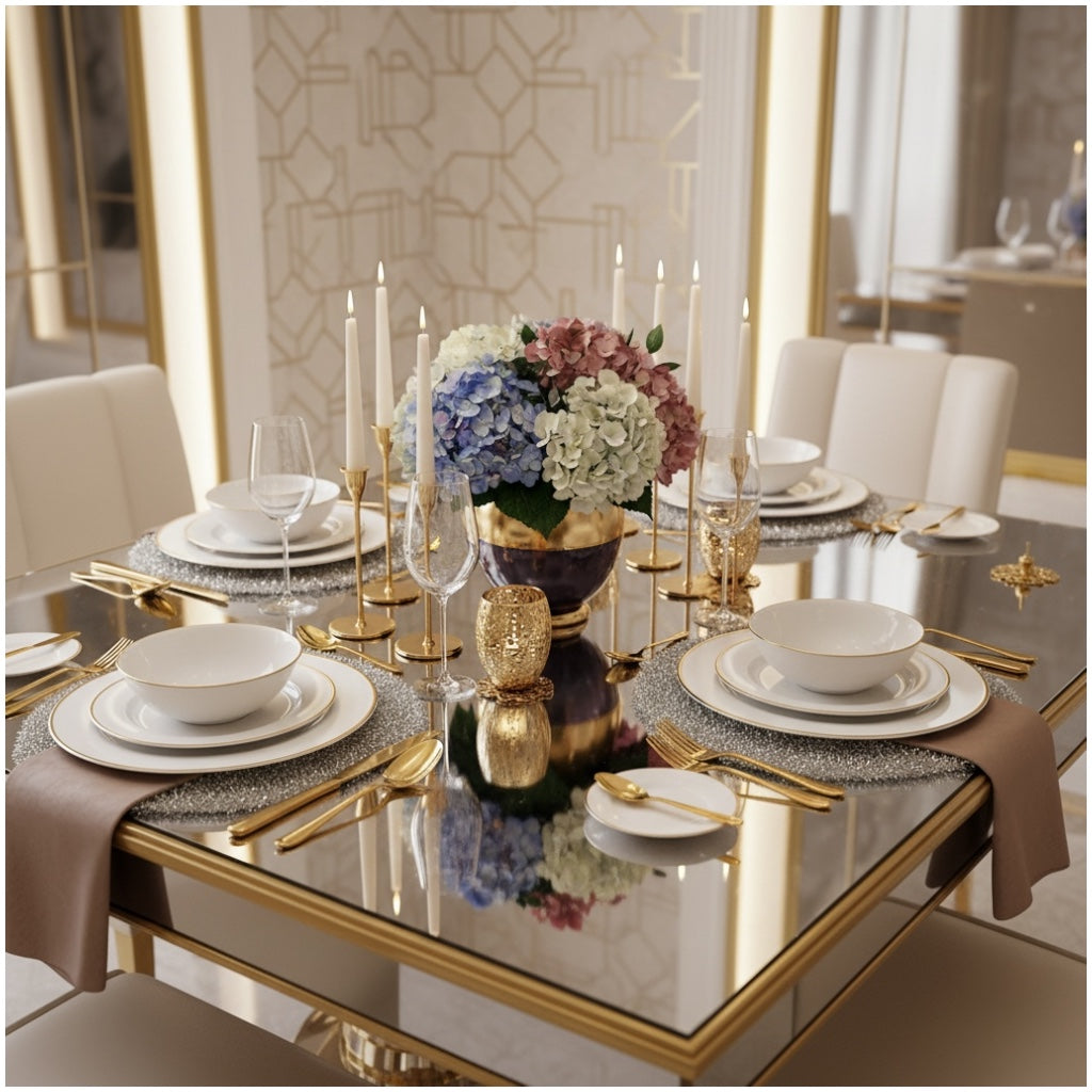 Luxury Silver Tinsel Round Placemats Set of 4 – Sparkling Silver (38 cm)
