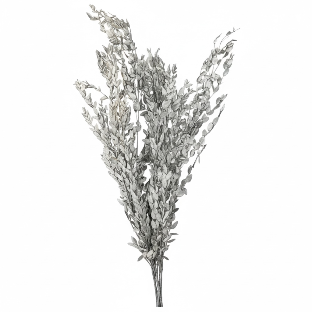 Luxury Metallic Silver Eucalyptus Stems – 68cm Preserved Beautiful Bouquet