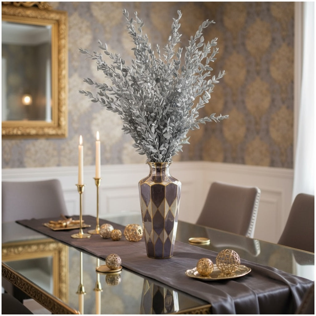 Luxury Metallic Silver Eucalyptus Stems – 68cm Preserved Beautiful Bouquet