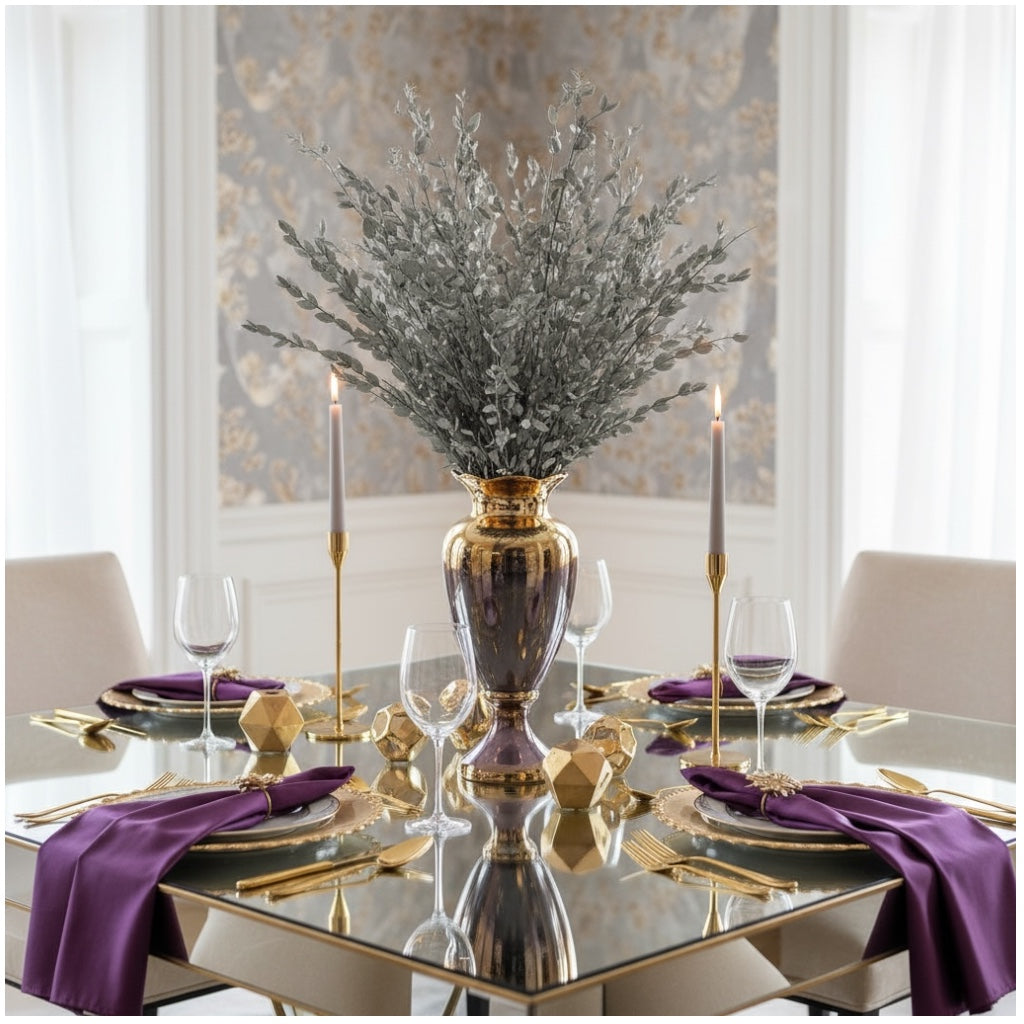 Luxury Metallic Silver Eucalyptus Stems – 68cm Preserved Beautiful Bouquet