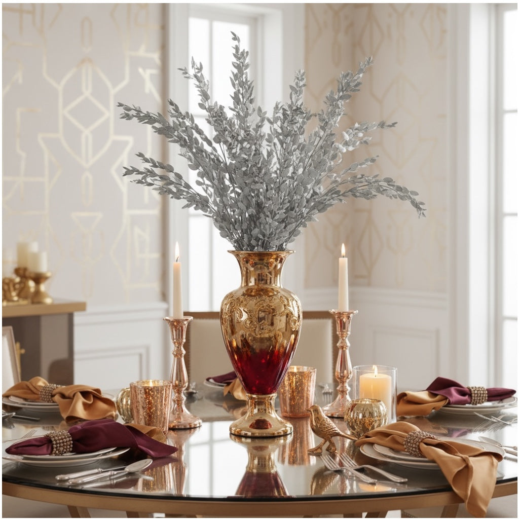 Luxury Metallic Silver Eucalyptus Stems – 68cm Preserved Beautiful Bouquet