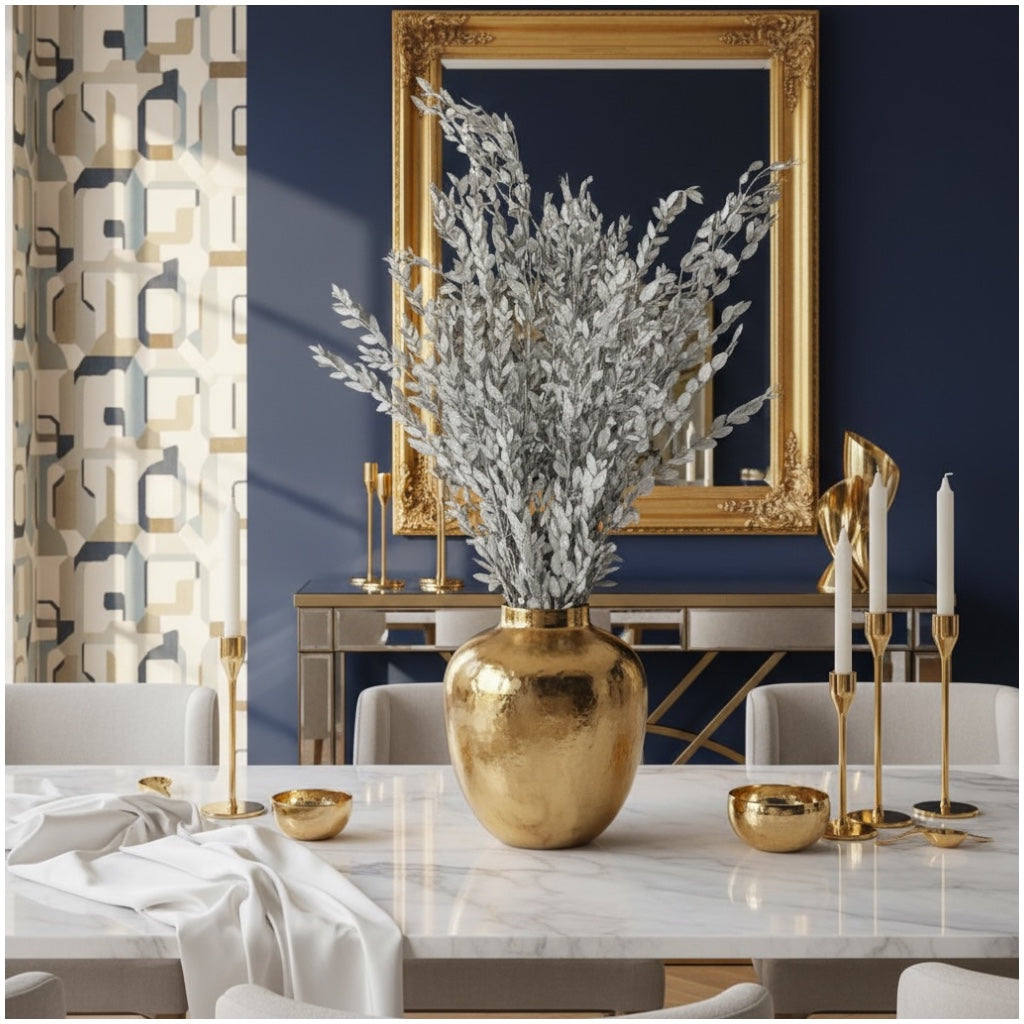 Luxury Metallic Silver Eucalyptus Stems – 68cm Preserved Beautiful Bouquet