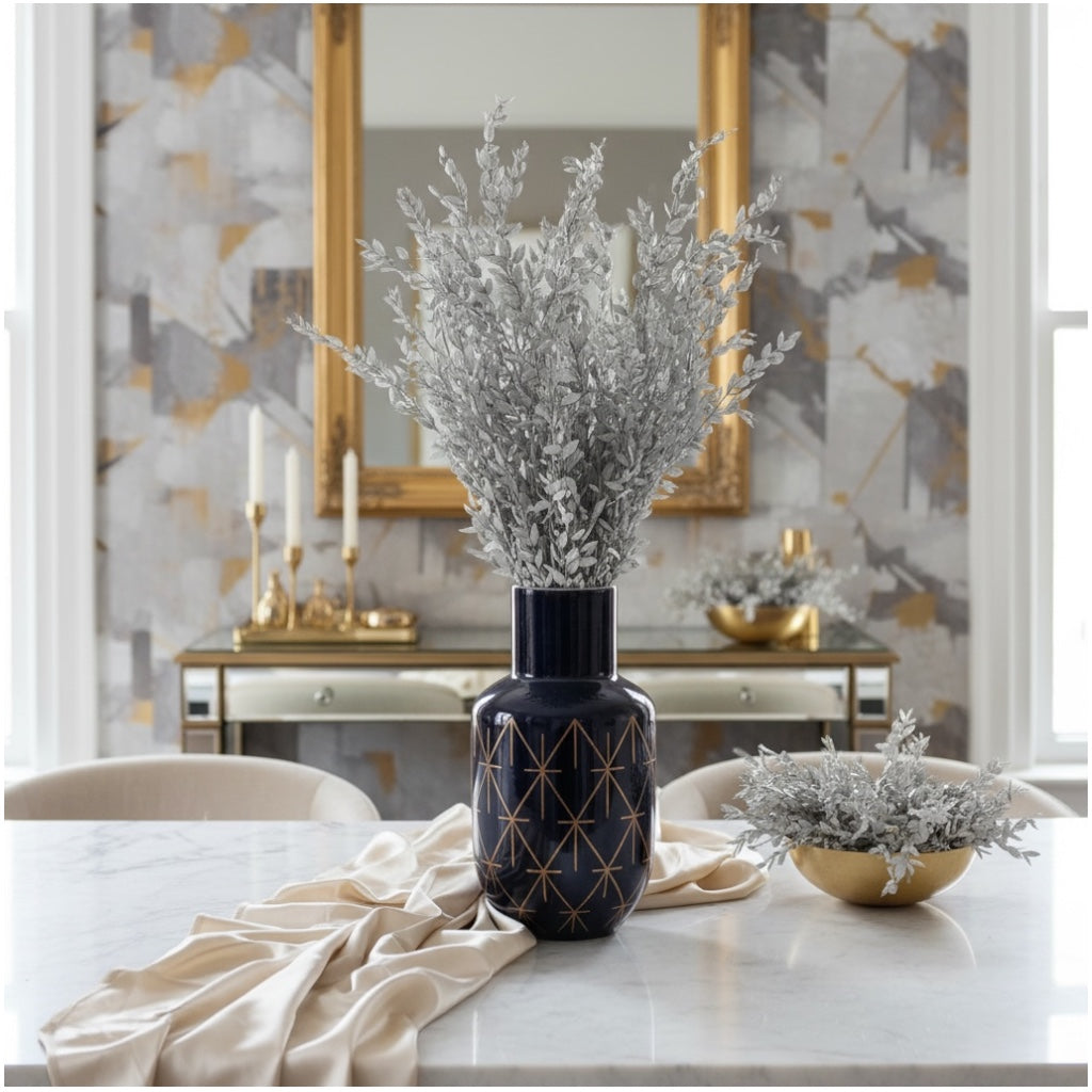 Luxury Metallic Silver Eucalyptus Stems – 68cm Preserved Beautiful Bouquet
