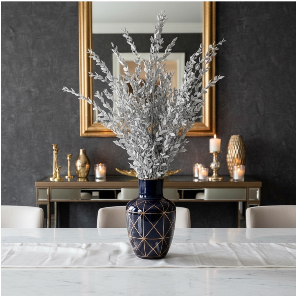 Luxury Metallic Silver Eucalyptus Stems – 68cm Preserved Beautiful Bouquet