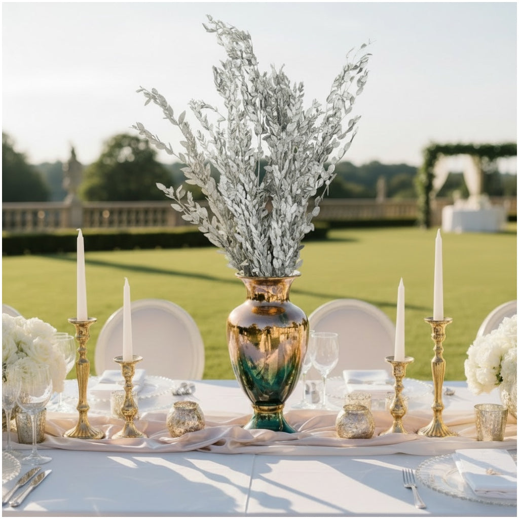 Luxury Metallic Silver Eucalyptus Stems – 68cm Preserved Beautiful Bouquet