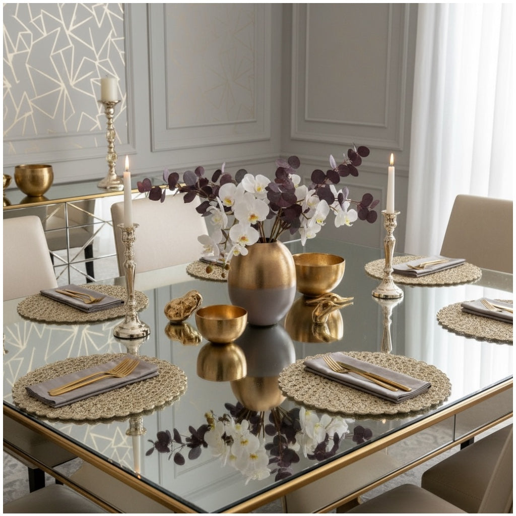 38cm Rustic Woven Placemats – Brown Textured Placemats for Dining