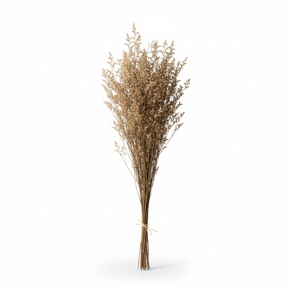 Preserved Caspia Stems - 70cm Decorative Dried Floral Bouquet- Light Brown