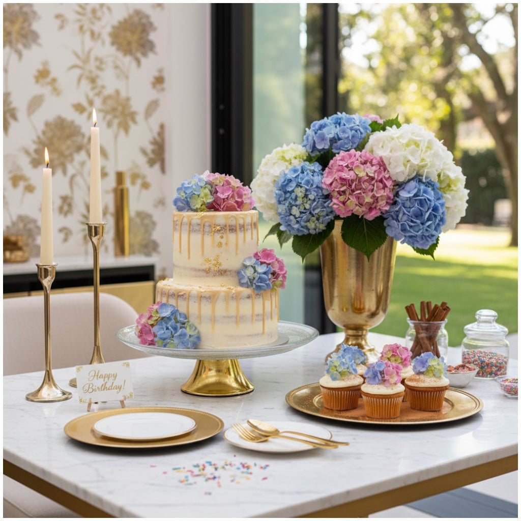 Luxury Glass Cake Dome with Gold Stand - 25.5cm - 2 piece - Display Set