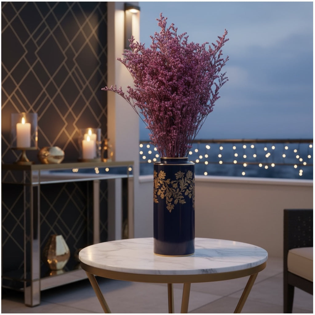 Elegant Preserved Caspia - Dried Flower Bouquet -70cm - Purple Home Decor