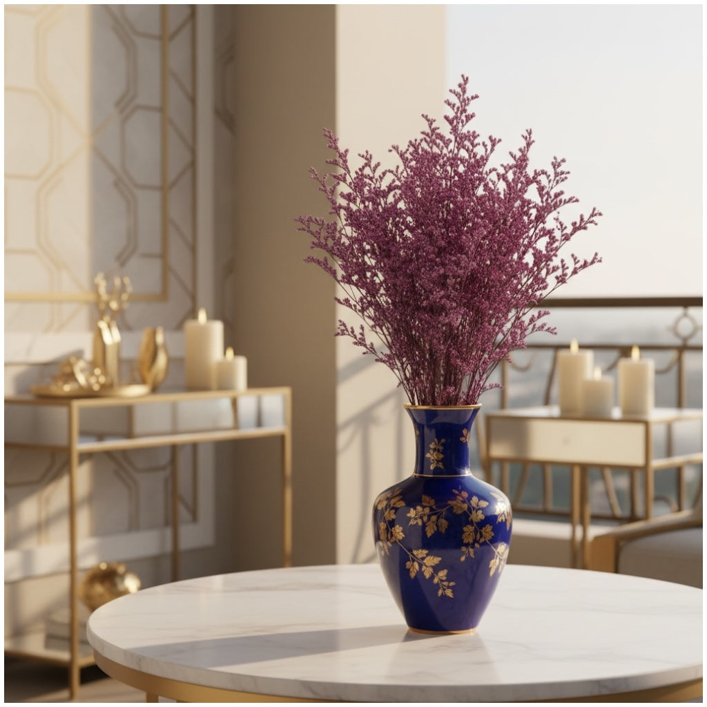 Elegant Preserved Caspia - Dried Flower Bouquet -70cm - Purple Home Decor