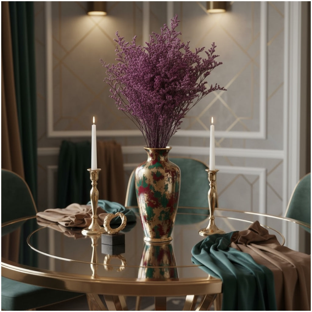 Elegant Preserved Caspia - Dried Flower Bouquet -70cm - Purple Home Decor