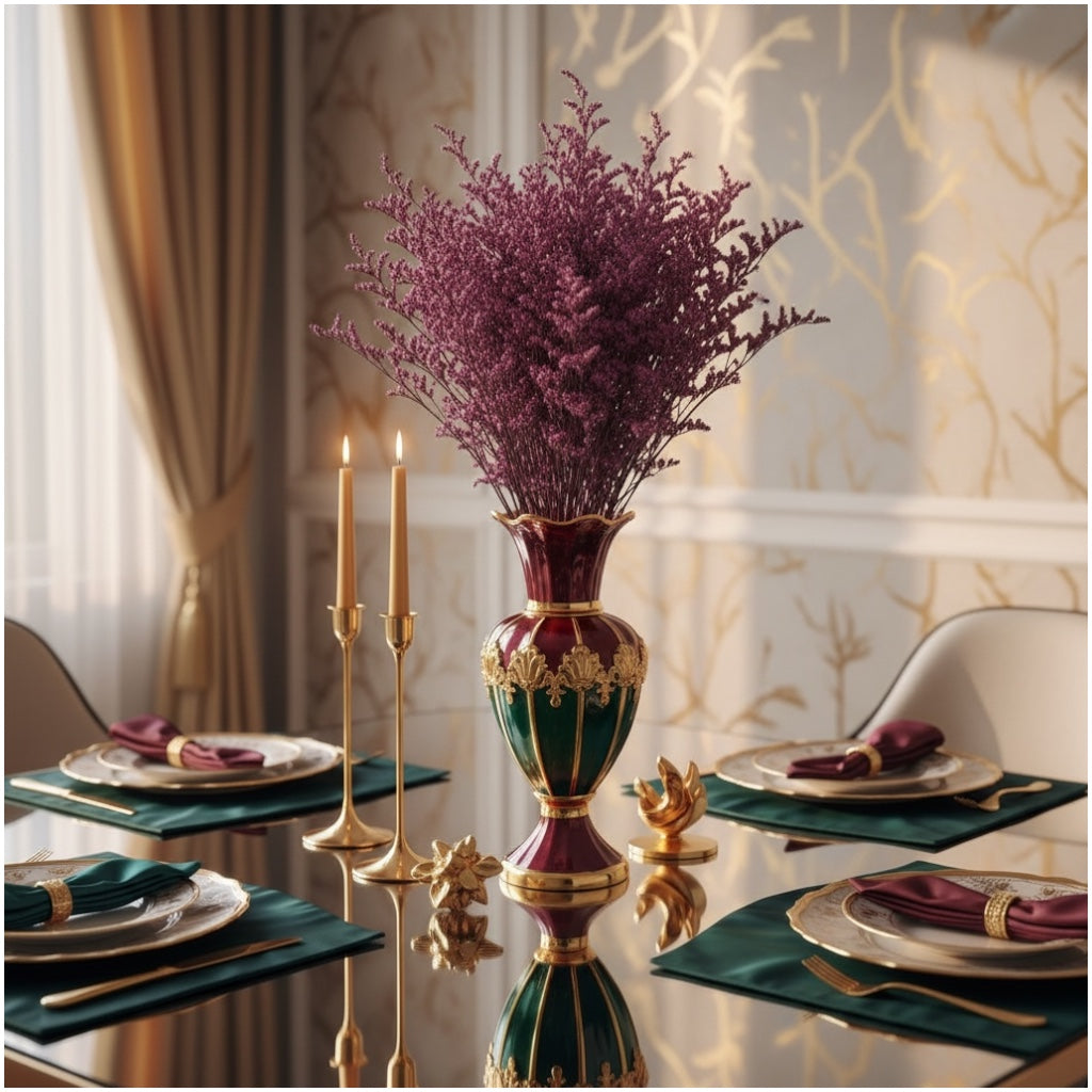 Elegant Preserved Caspia - Dried Flower Bouquet -70cm - Purple Home Decor