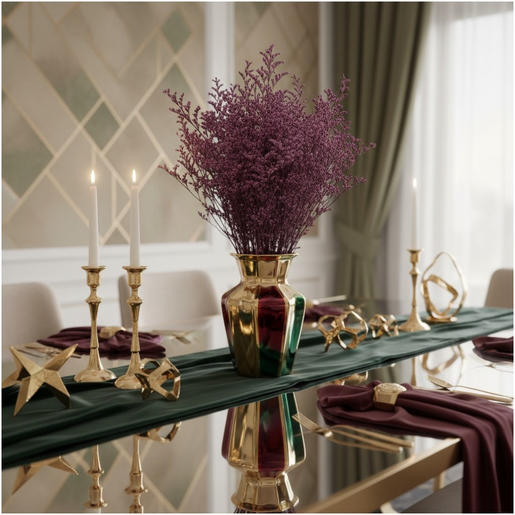 Elegant Preserved Caspia - Dried Flower Bouquet -70cm - Purple Home Decor
