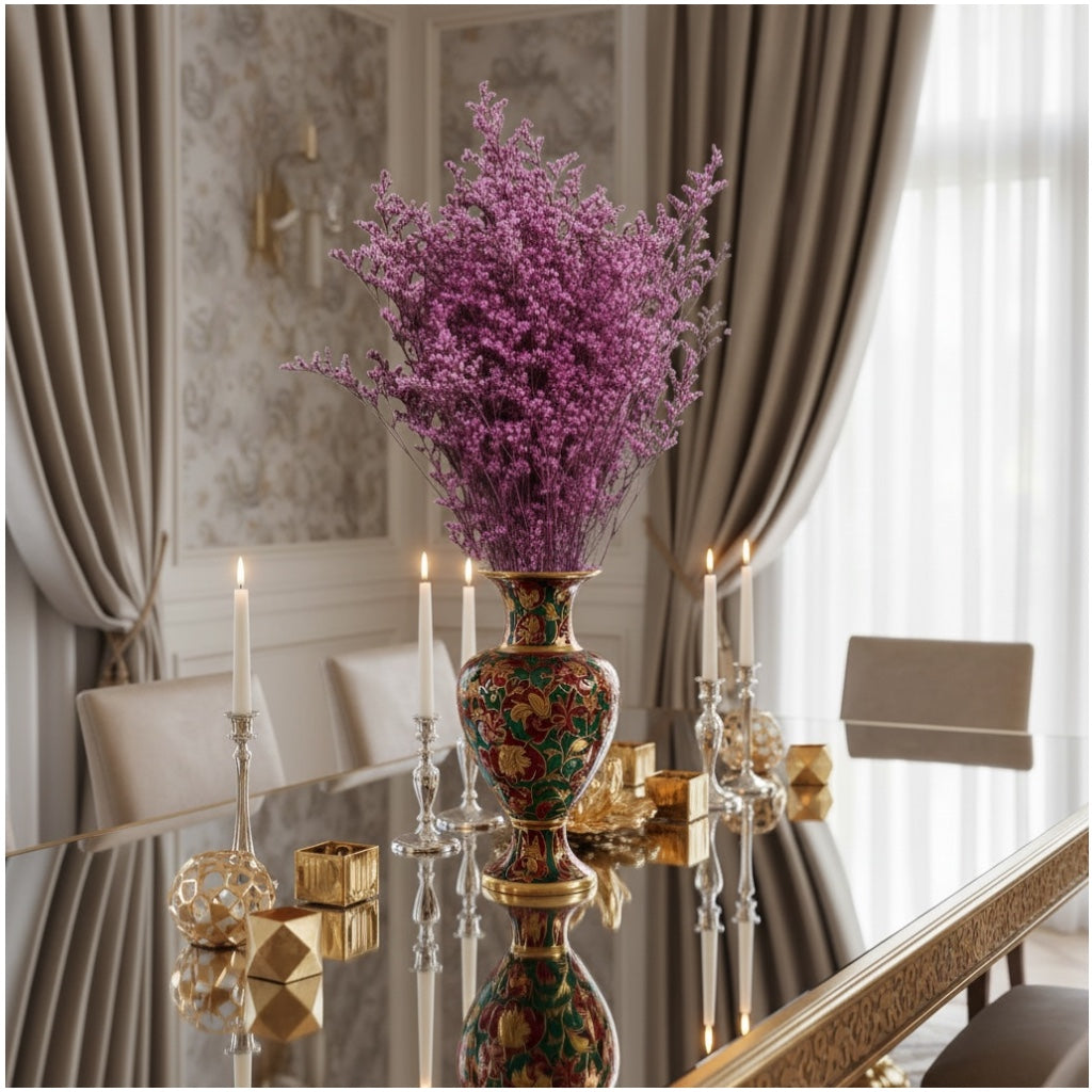 Elegant Preserved Caspia - Dried Flower Bouquet -70cm - Purple Home Decor