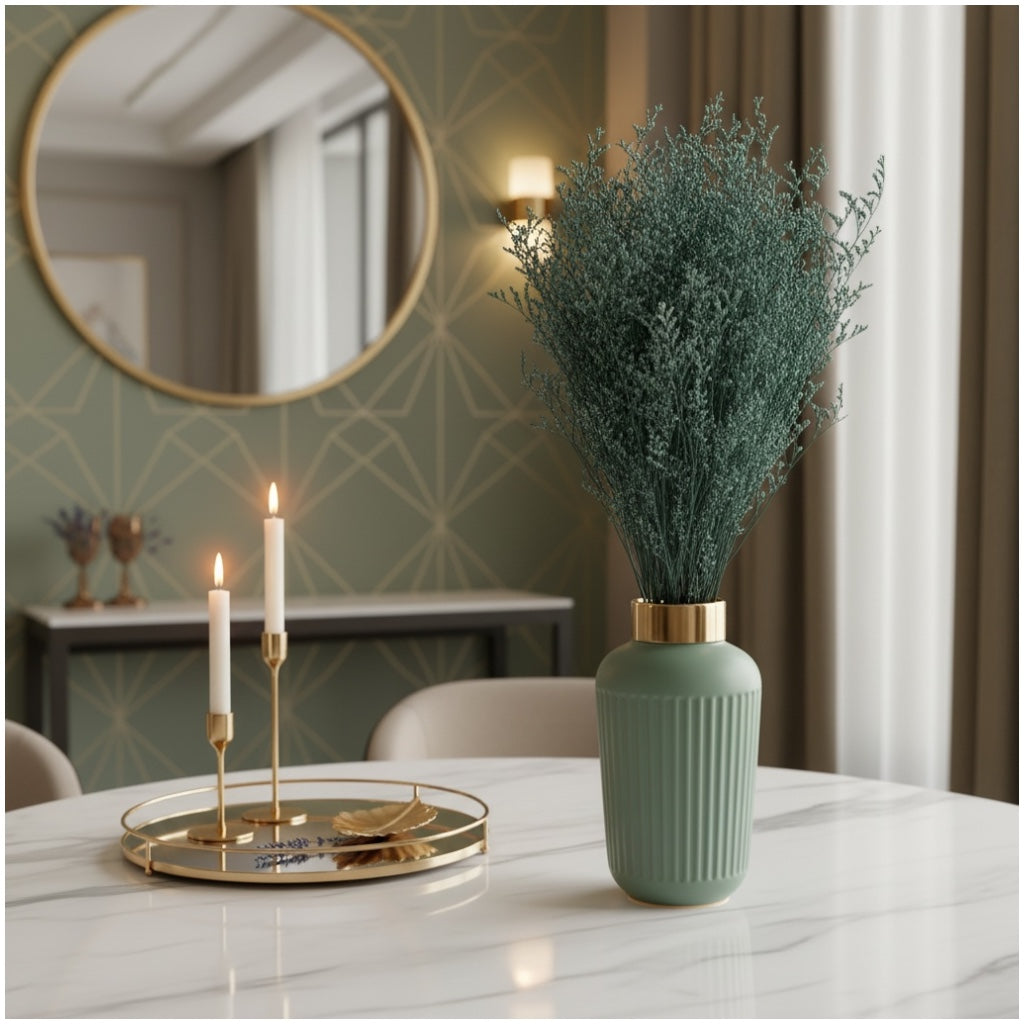 Natural Preserved Lavender Bouquet–Floral Stems-Green with Cream Tips-70 cm