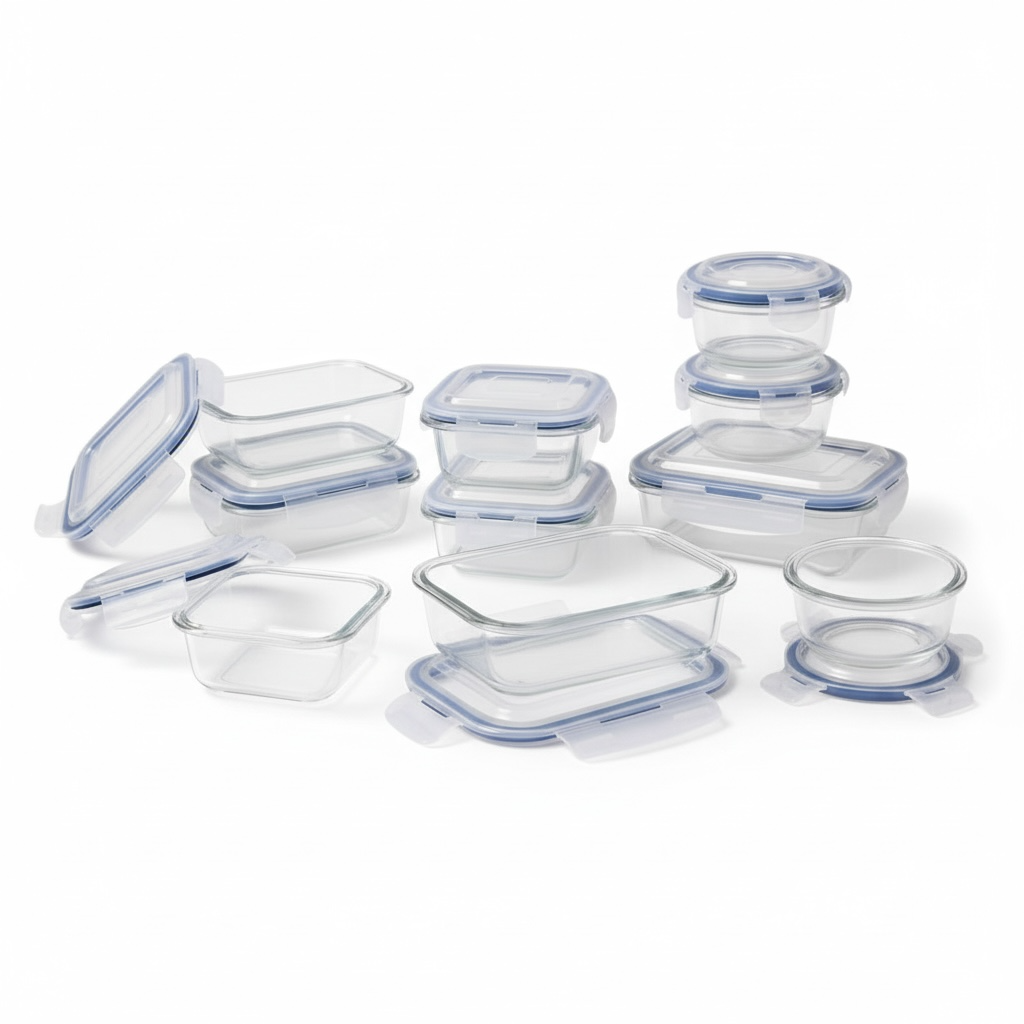 Luxury Glass Food Storage Container Set - 10 Airtight Leak Proof