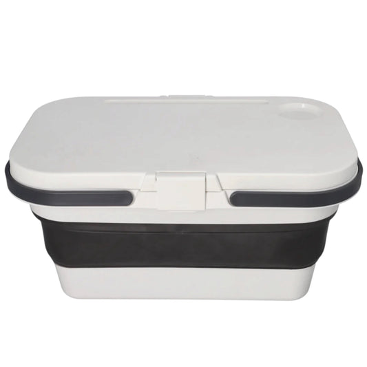 Collapsible Storage Basket with Lid - Camping and Picnic Essential - 47 cm