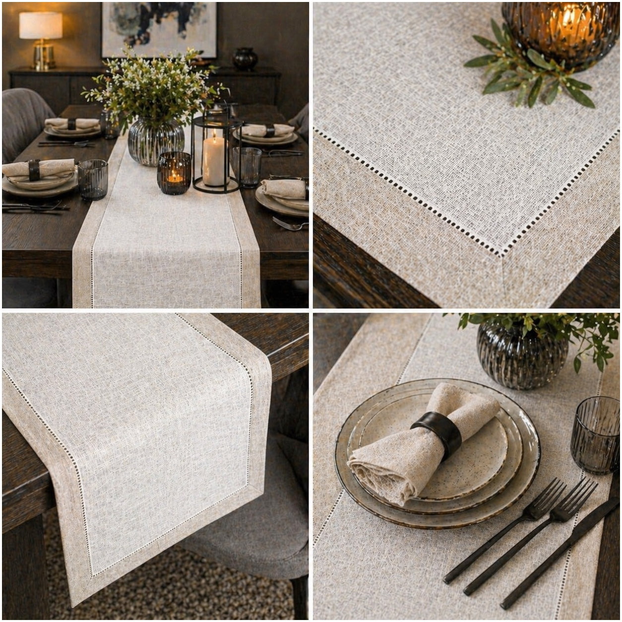 Beautiful Linen-Look Table Runner – 40 x 180 cm – Elegant Dining Runner