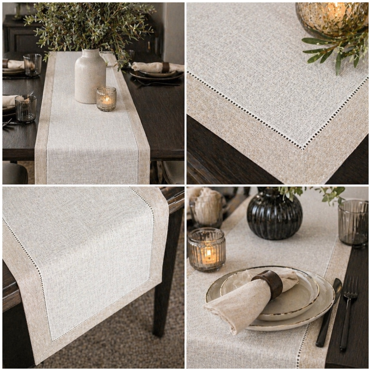 Beautiful Linen-Look Table Runner – 40 x 180 cm – Elegant Dining Runner