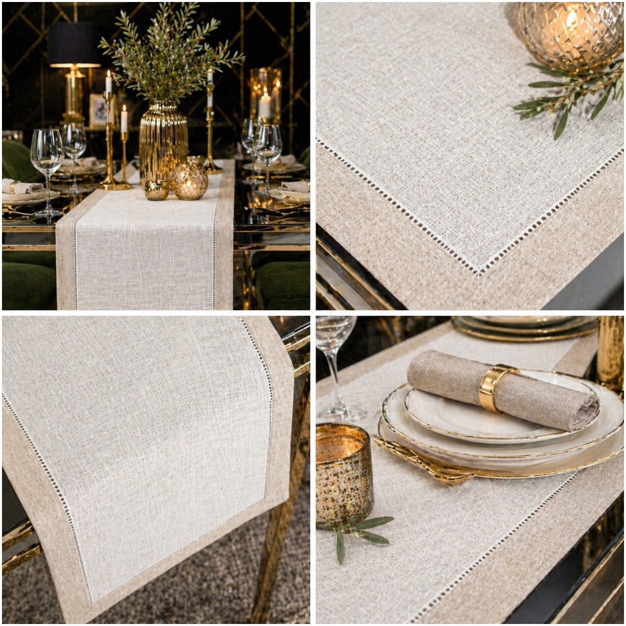 Beautiful Linen-Look Table Runner – 40 x 180 cm – Elegant Dining Runner