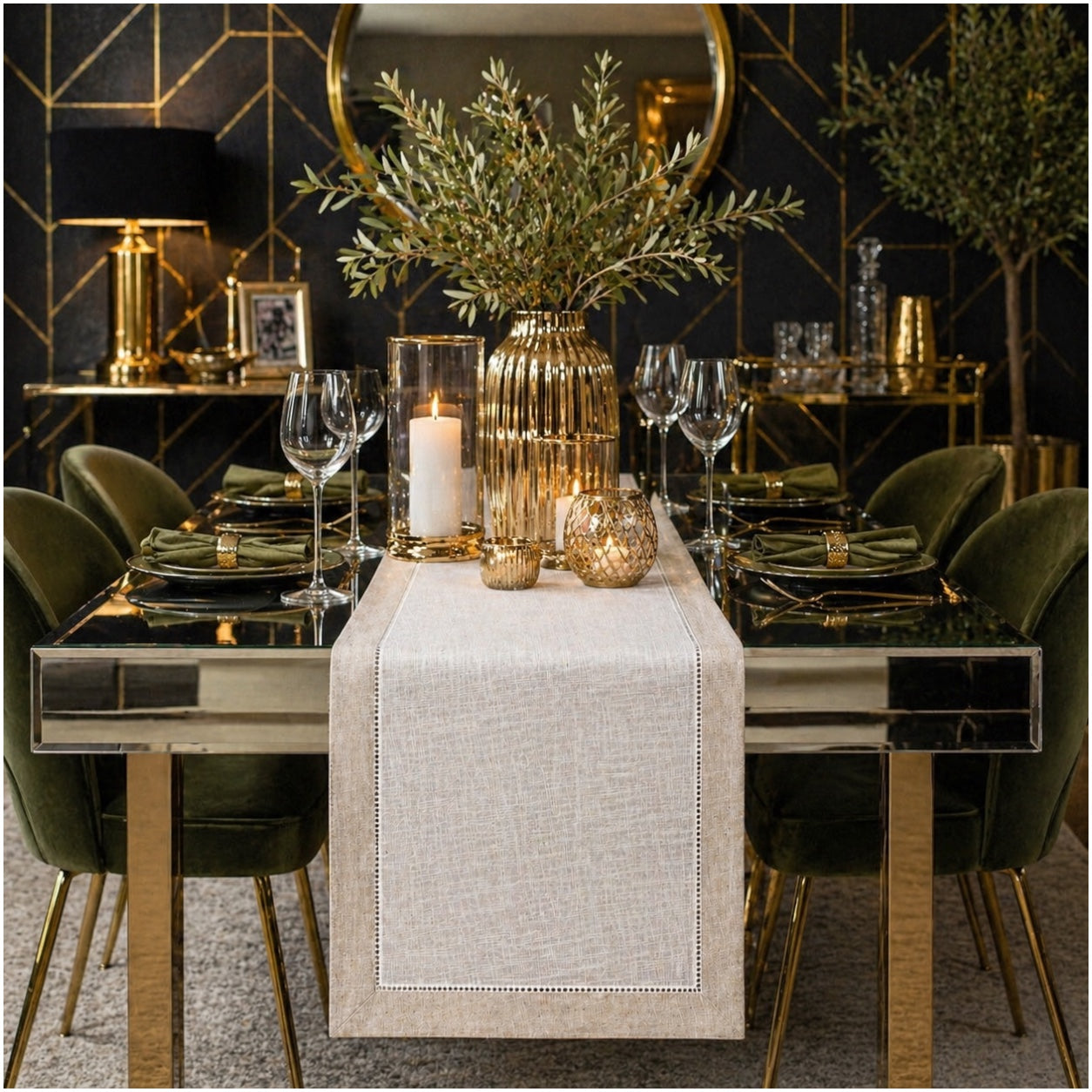 Beautiful Linen-Look Table Runner – 40 x 180 cm – Elegant Dining Runner