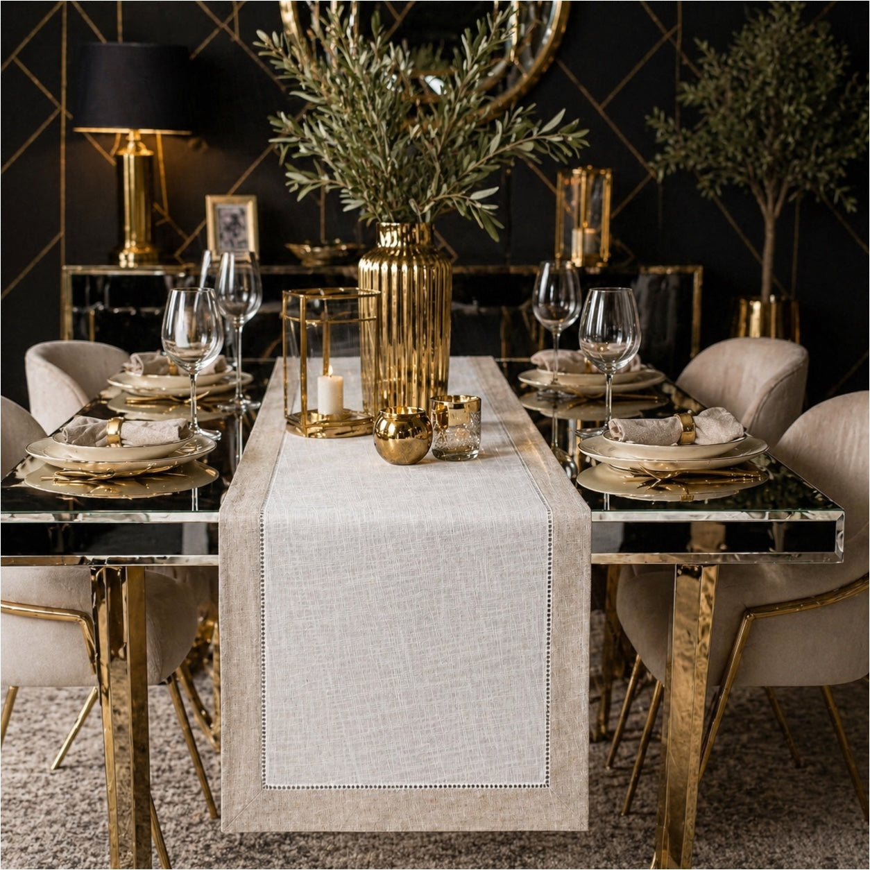 Beautiful Linen-Look Table Runner – 40 x 180 cm – Elegant Dining Runner