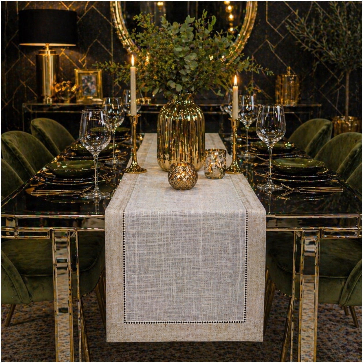 Beautiful Linen-Look Table Runner – 40 x 180 cm – Elegant Dining Runner