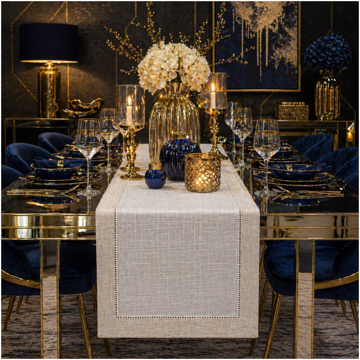 Beautiful Linen-Look Table Runner – 40 x 180 cm – Elegant Dining Runner