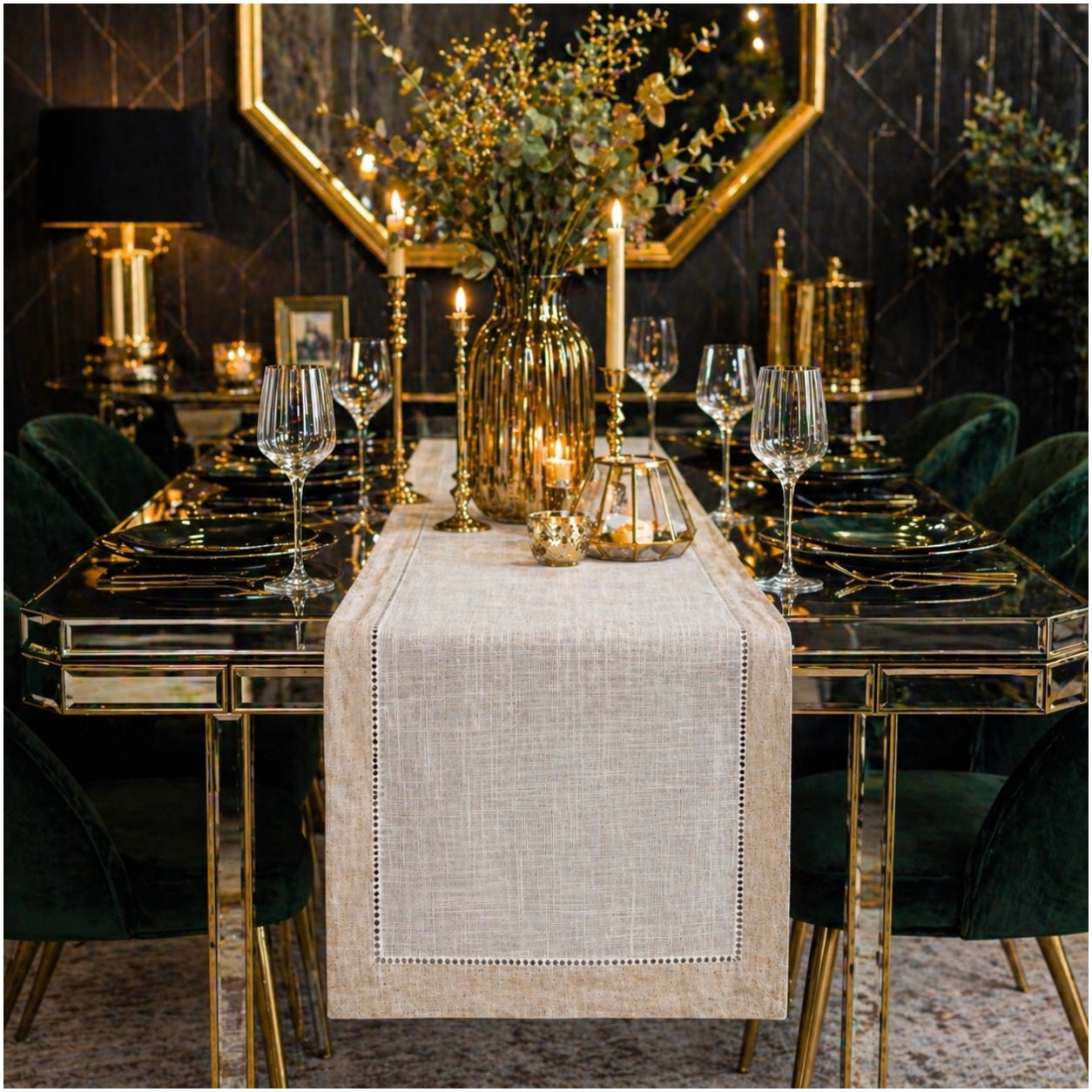Beautiful Linen-Look Table Runner – 40 x 180 cm – Elegant Dining Runner